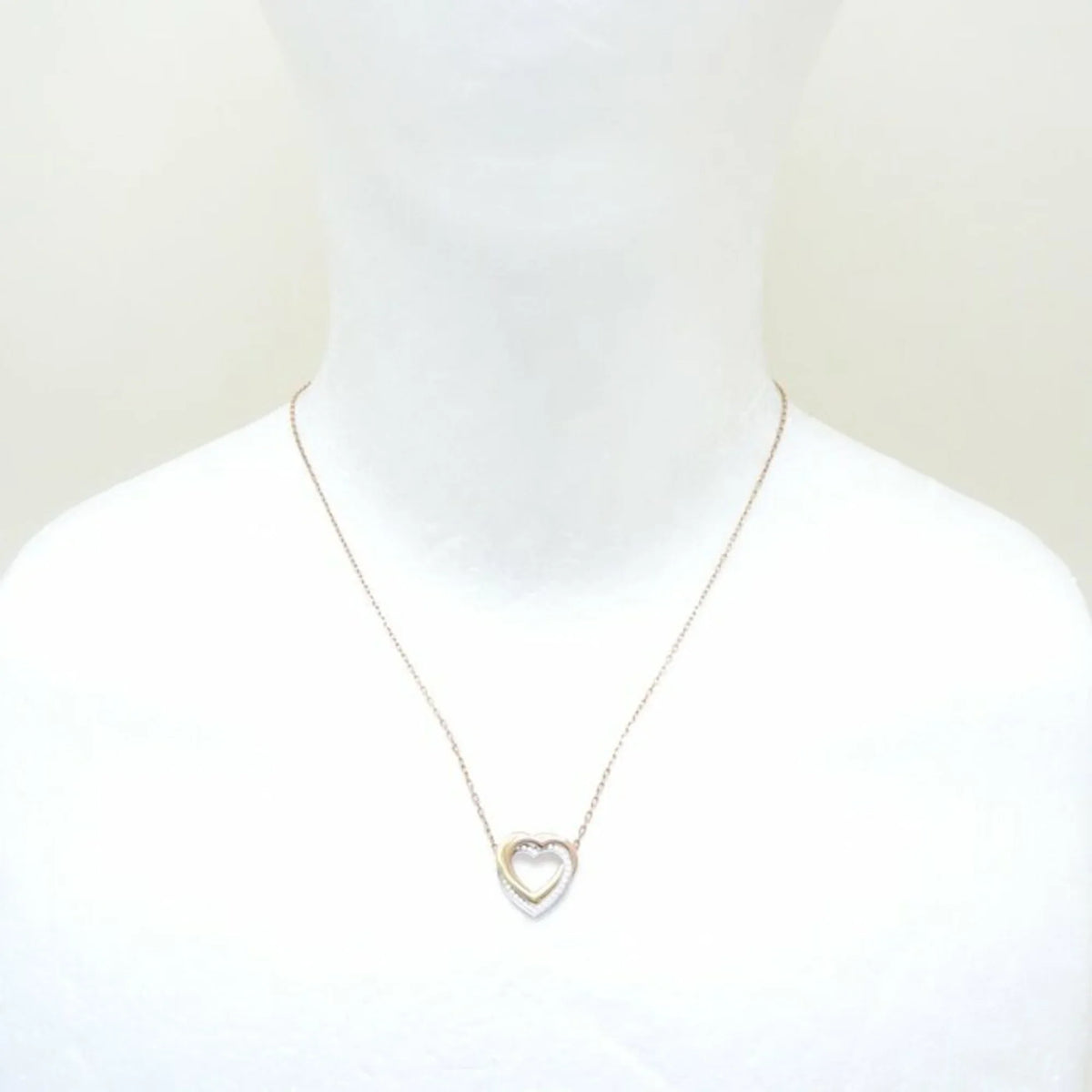 CARTIER Trinity Heart Necklace Diamond B7061200 K18 Three-Color Gold 291637 (Like New)