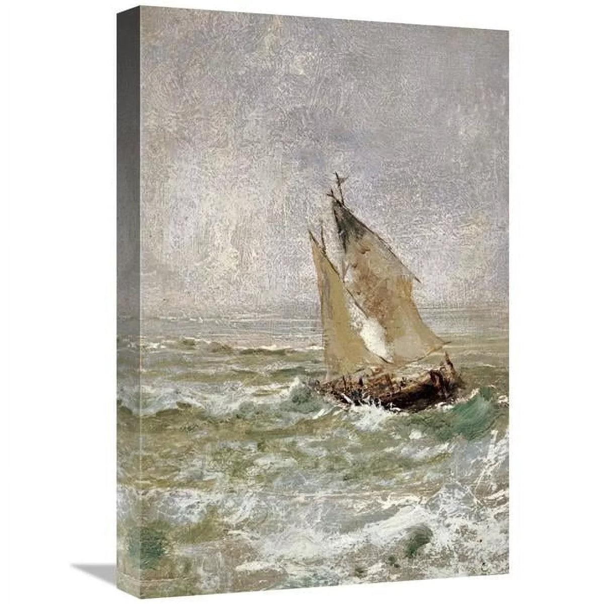 Global Gallery A Sailing Boat in a Choppy Sea Art Print - Mose Bianchi