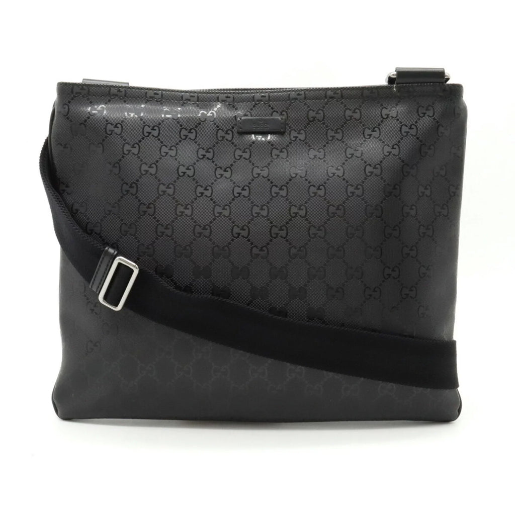 GUCCI Gucci GG Imprime Crossbody Shoulder Bag PVC Leather Black 201446 (Good)