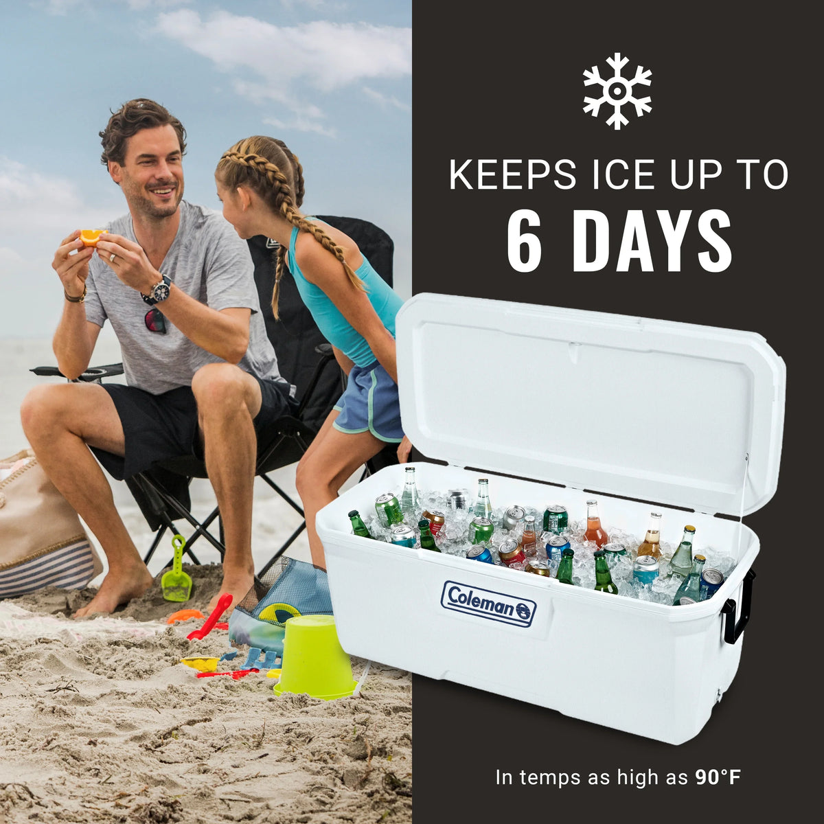 Coleman 150 qt. Hard Sided Ice Chest Cooler; White
