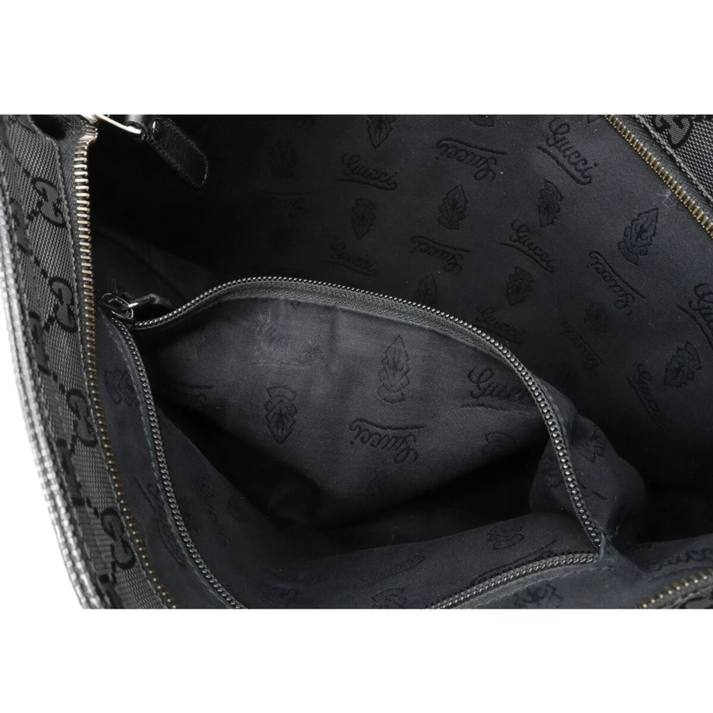 GUCCI Gucci GG Imprime Crossbody Shoulder Bag PVC Leather Black 201446 (Good)