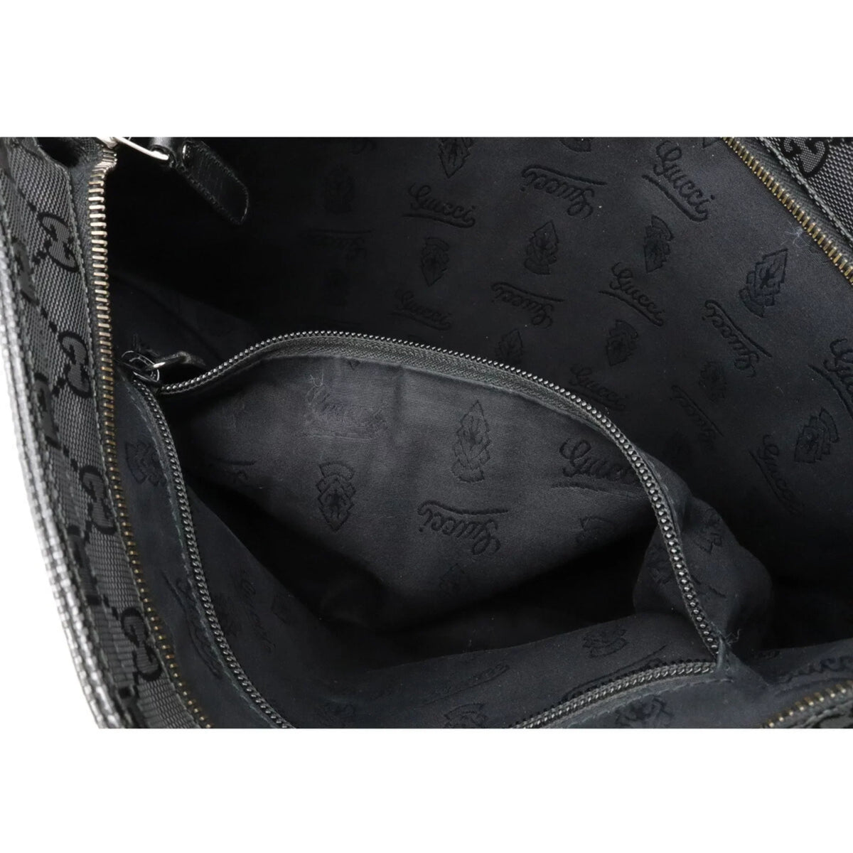 GUCCI Gucci GG Imprime Crossbody Shoulder Bag PVC Leather Black 201446 (Good)