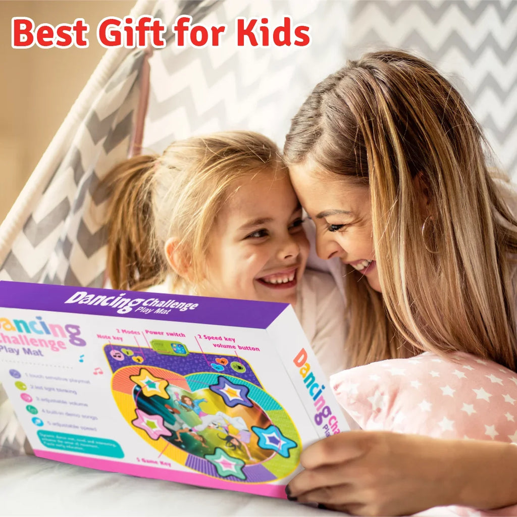 UNIH Dance Mat for Boys Girls Kids Ages 3 4 5 6 7 8 9 10; Dance Game with Music Toy Gift for Kids Ages 4-8