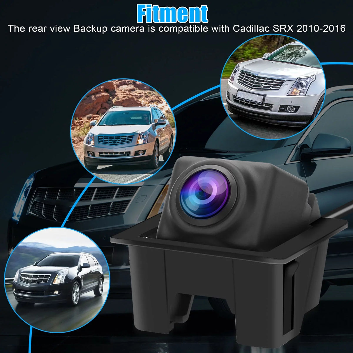 Rear View Backup Camera for Cadillac SRX; TSV Back Up Parking Assist Cam 23205689; 22915398; 15926122; 20910350 Replacement for 2010 2011 2012 2013 2014 2015 2016 Cadillac SRX