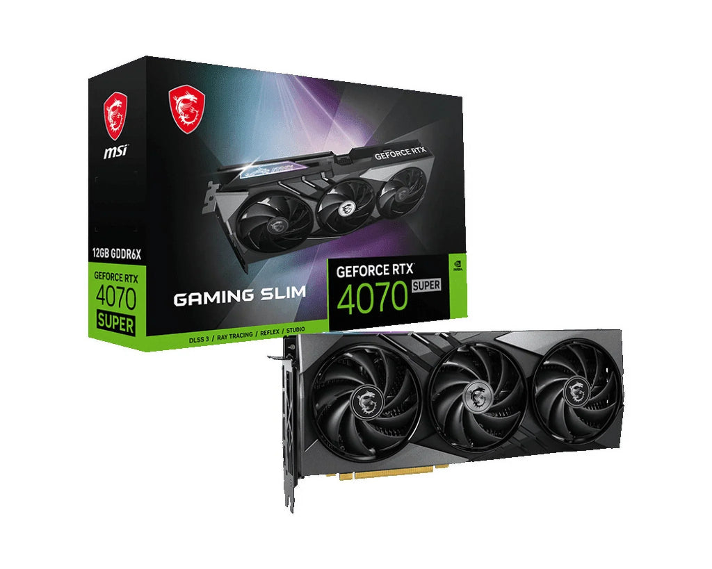 MSI GeForce RTX 4070 SUPER 12G GAMING SLIM Graphics Card; 12GB GDDR6X; PCI-E Gen 4; DP x 3; HDMI x 1; with DLSS 3; Slim Design