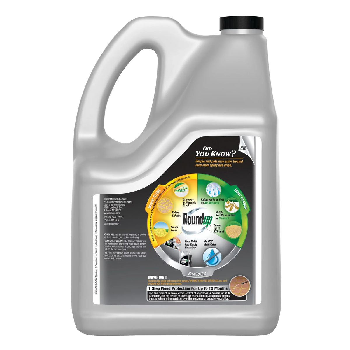 Roundup Dual Action 365 Weed & Grass Killer Plus 12 Month Preventer Refill; 1.25 gal.