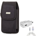6ft USB Cable Type-C Fast Home Charger w Holster Rugged Case Belt Clip for Xiaomi Redmi Note 7 10 Pro; Mi 9T - ZTE Blade Z Max X1 5G 10; Axon 10 Pro; 11 Prime 2S