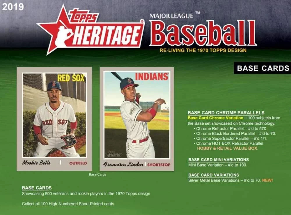 2019 Topps Heritage Retail Box Sealed (24 packs; 9 cards per pack)