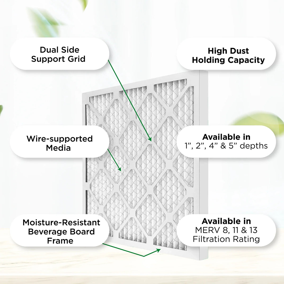 Pamlico Air 12x30x1 MERV 8 Pleated AC Furnace Air Filters. Case of 12. Actual Size: 11-7/8 x 29-7/8 x 3/4