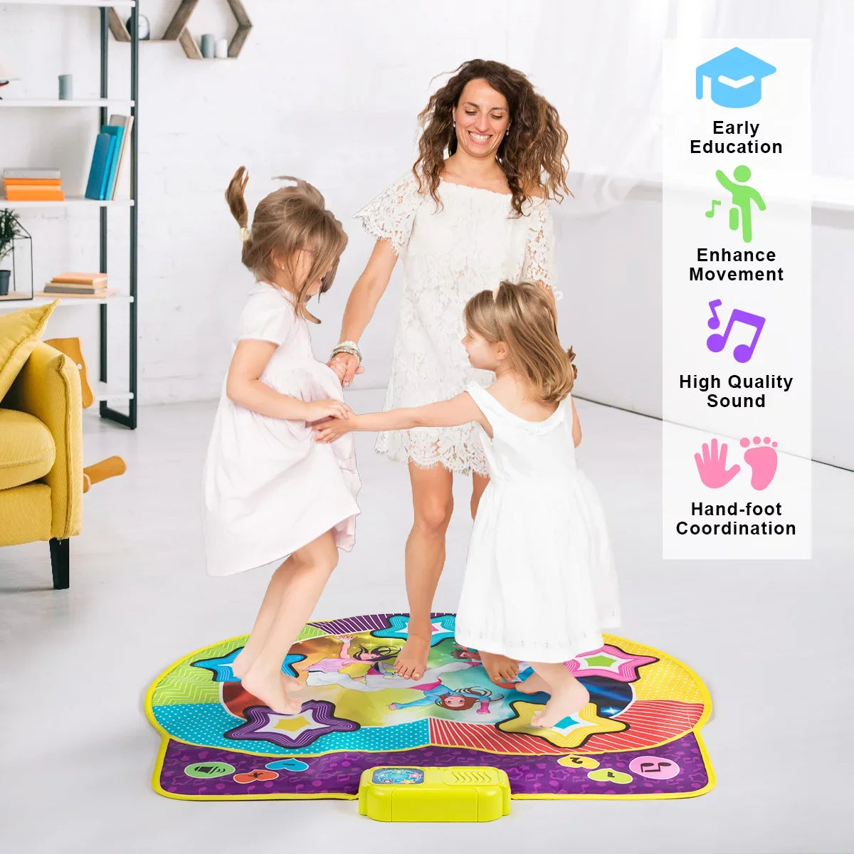 UNIH Dance Mat for Boys Girls Kids Ages 3 4 5 6 7 8 9 10; Dance Game with Music Toy Gift for Kids Ages 4-8
