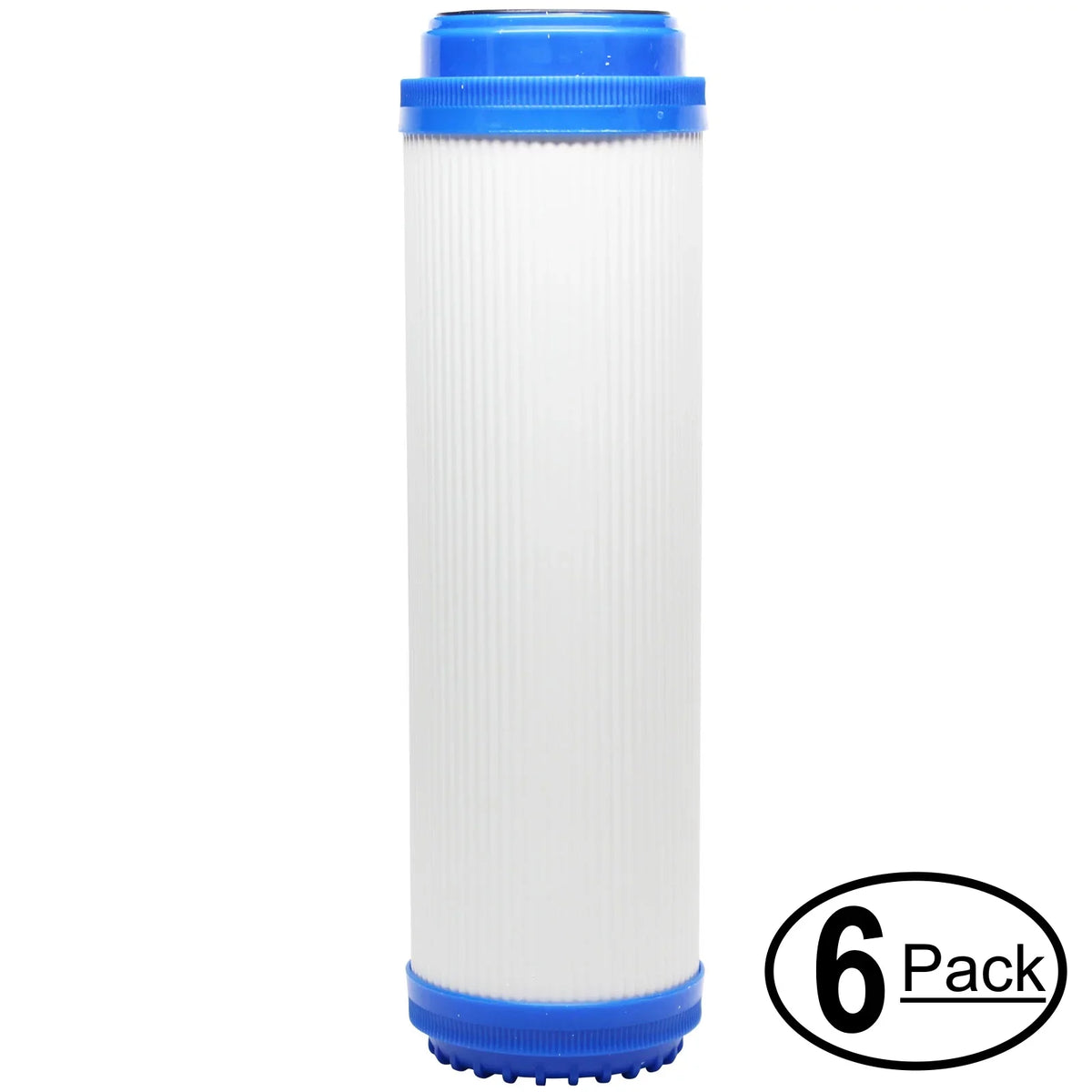 6-Pack Replacement for iSpring RCC1UP-AK Granular Activated Carbon Filter - Universal 10-inch Cartridge for iSpring 123Filter 7-stage 100GPD Reverse Osmosis UV Alkaline Filter - Denali Pure Brand