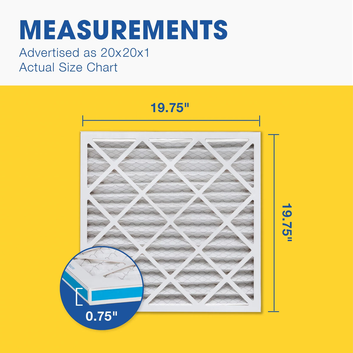 Aerostar 20x20x1 Air Filters MERV 11; Pleated Air Filter; 20x20x1; Box of 4; Made