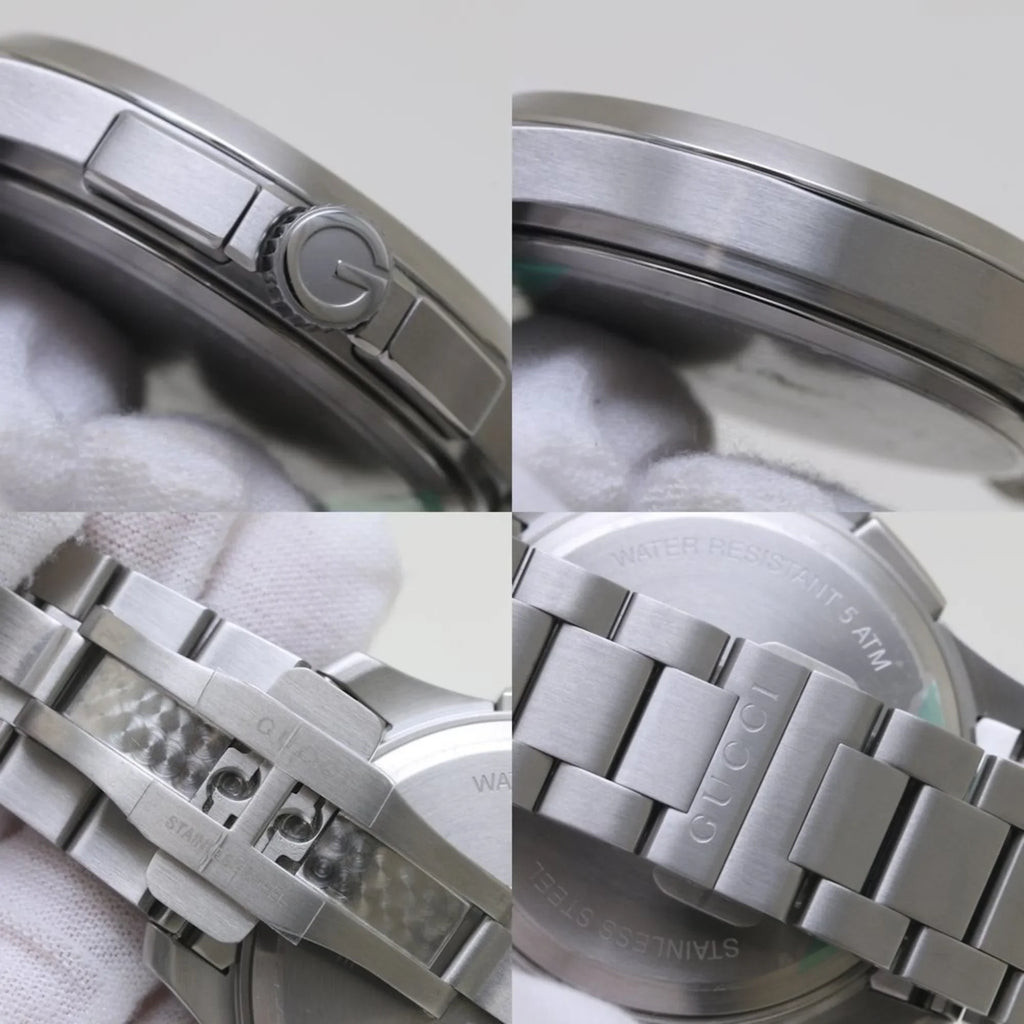 GUCCI G Timeless Chronograph YA126272 126.2 Stainless Steel Men's 39276 (Like New)