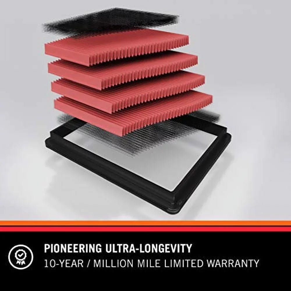 K&N Engine Air Filter: High Performance; Premium; Washable; Replacement Filter: 2011-2019 Dodge/Chrysler/Lancia/Ram/Volkswagen (Grand Caravan; Town & Country Van; Voyager; Cargo Van; Routan); 33-2462