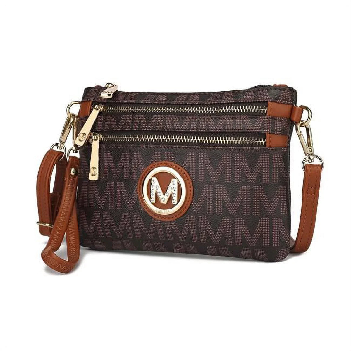 MKF Collection by Mia K Geneve M Signature Crossbody Bag; Brown