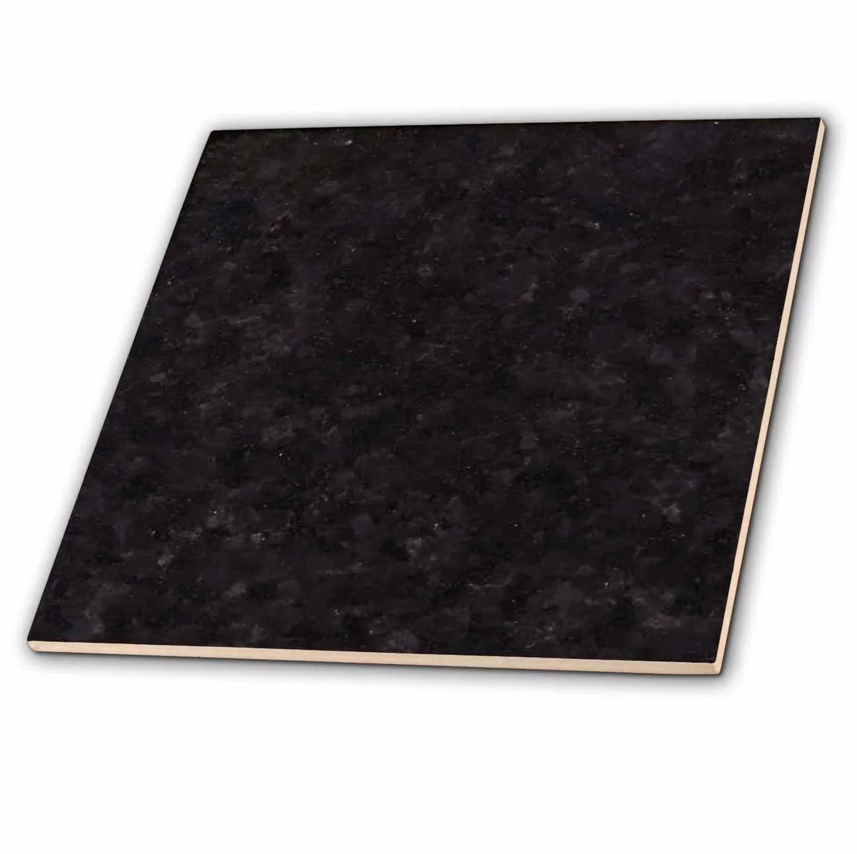 3dRose Black Pearl granite print - Ceramic Tile; 6-inch