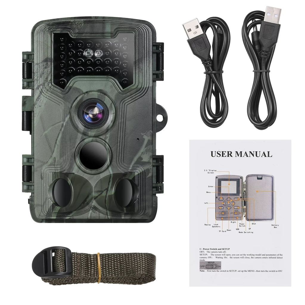 Lixada Trail and Game Camera 36MP 1080P with Night Vision Fluidproof IP66 for Wildlife Researching