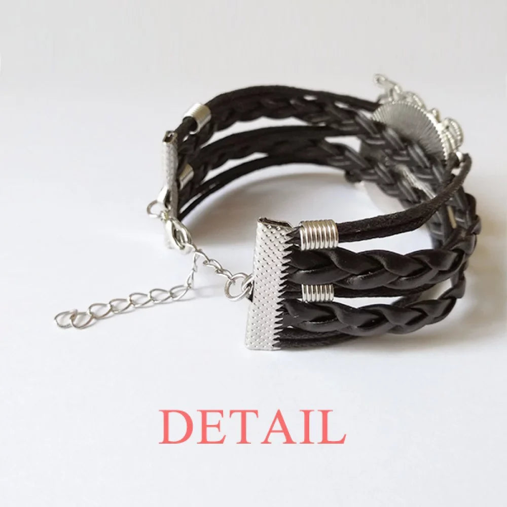Kenya Africa National Emblem Bracelet Love Accessory Twisted Leather Knitting Rope Wristband