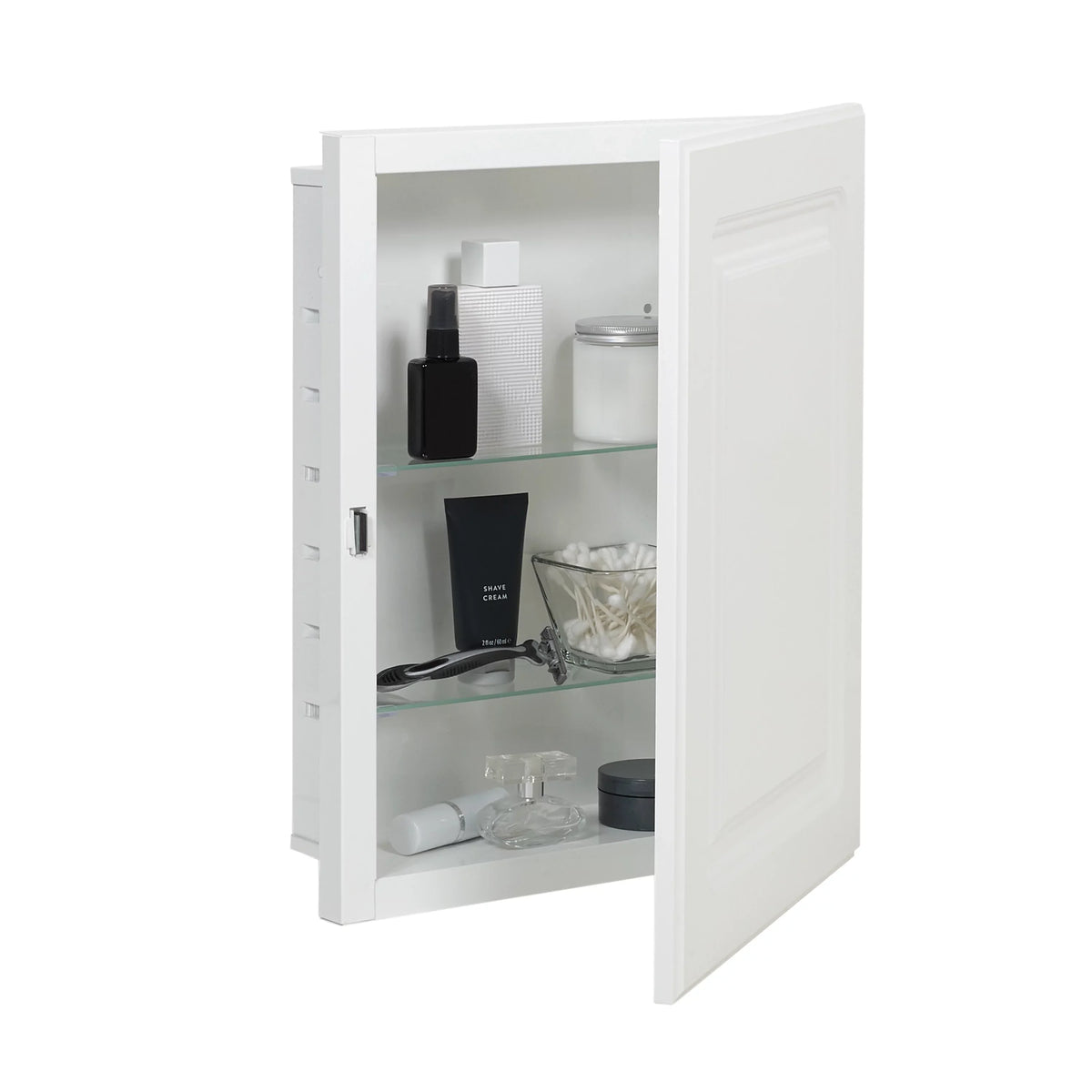 American Pride Recess-Mount Medicine Cabinet; 16 x 20 in.; Rectangle; with Raised Panel Door; White