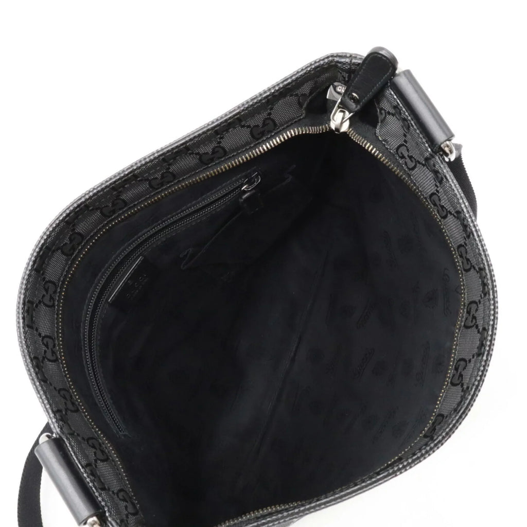 GUCCI Gucci GG Imprime Crossbody Shoulder Bag PVC Leather Black 201446 (Good)