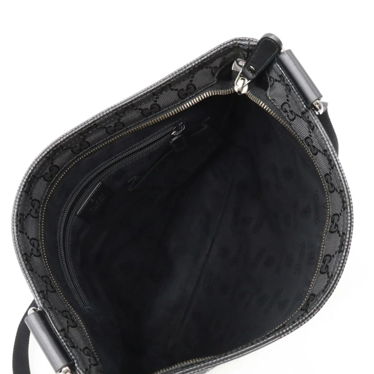 GUCCI Gucci GG Imprime Crossbody Shoulder Bag PVC Leather Black 201446 (Good)