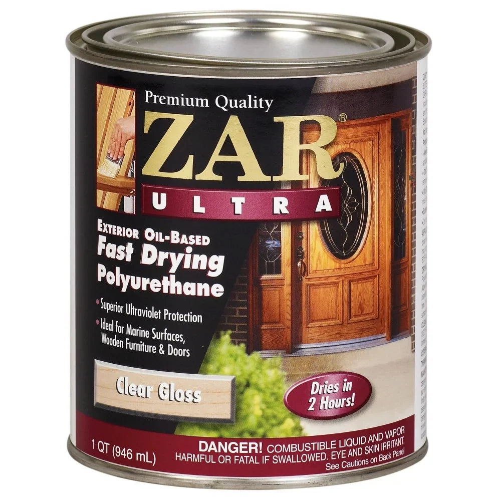 ZAR 34012 Ultra Exterior Oil-Based Gloss Polyurethane; 1 Qt; Each
