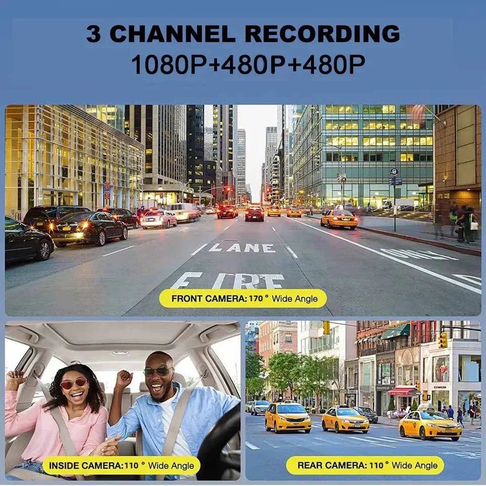 GoolRC Dash Camera;Dash Cam Rearview Mirror Car Video 3 Cameras Mirror Car Camera Wifi Cameras Wide Clear Car Camera Car Rearview Cam Rear 3 Cam With 3 Pristin Safety Cam Rear Mirror Wifi Car Buzhi