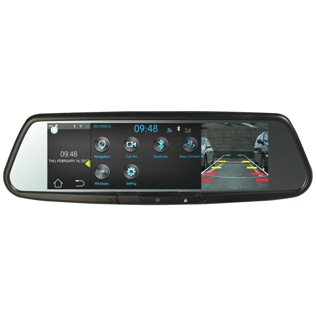 Audiovox RVM740SM 7.8 mm Smart Mirror with Built In Bluetooth and Dash Cam DVR