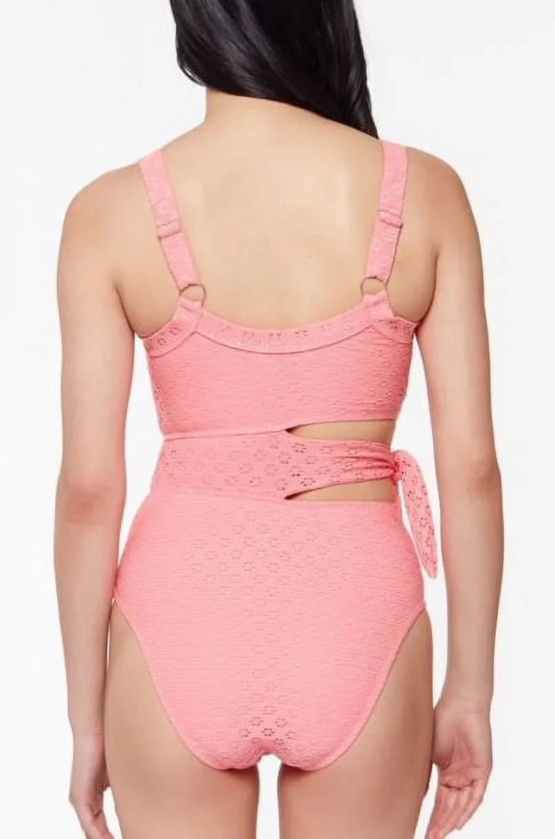 Jessica Simpson FIZZ Sweet Tooth Solids Cutout One-Piece Swimsuit; US Small