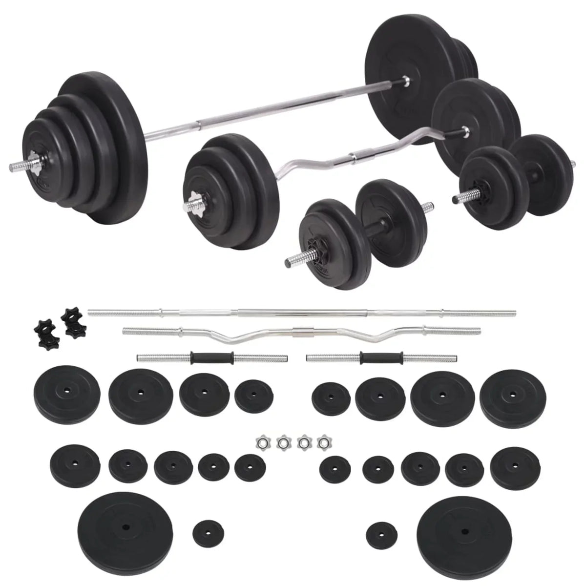 Aibecy Weight Bench with Weight Rack; Barbell and Dumbbell Set 264.6 lb