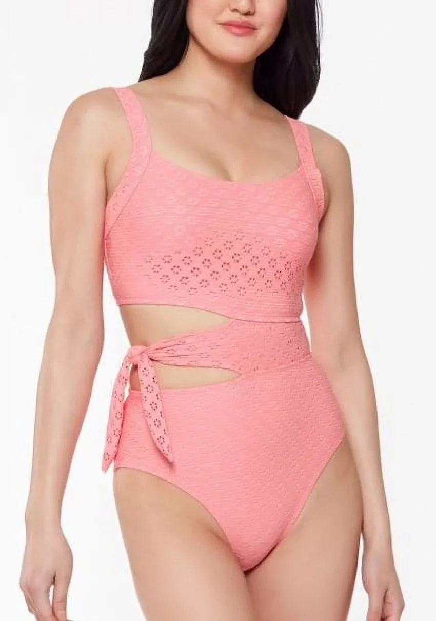 Jessica Simpson FIZZ Sweet Tooth Solids Cutout One-Piece Swimsuit; US Small