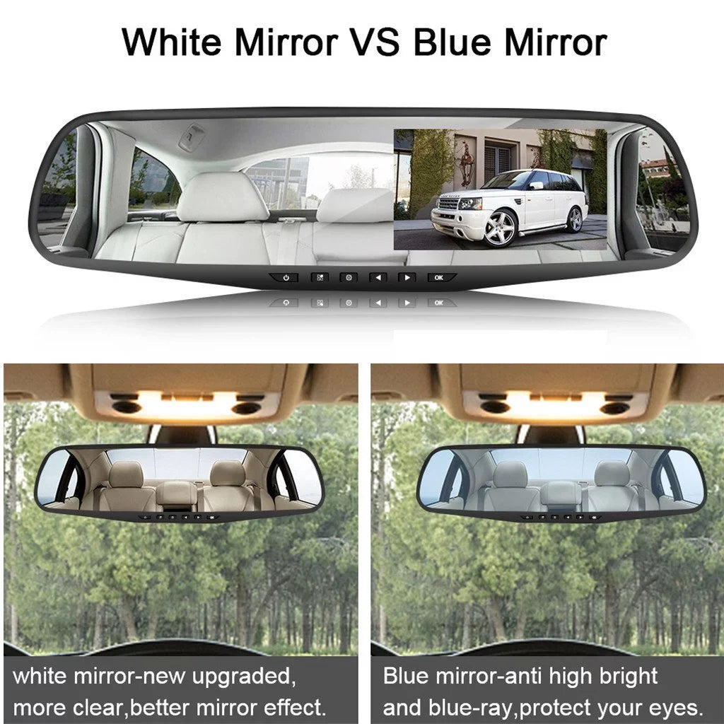 1 Pack 1080P Rearview Mirror Car Camera 4.3" Dash Cam for Cars Trucks;170°Wide Angle Dual Lens Car Cam Front Rear DVR Monitor; Night Vision;Parking Monitor;Motion Detection;G-sensor