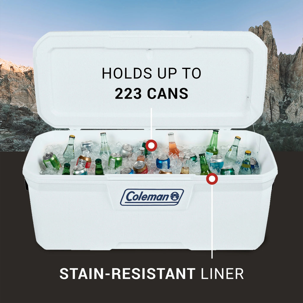 Coleman 150 qt. Hard Sided Ice Chest Cooler; White