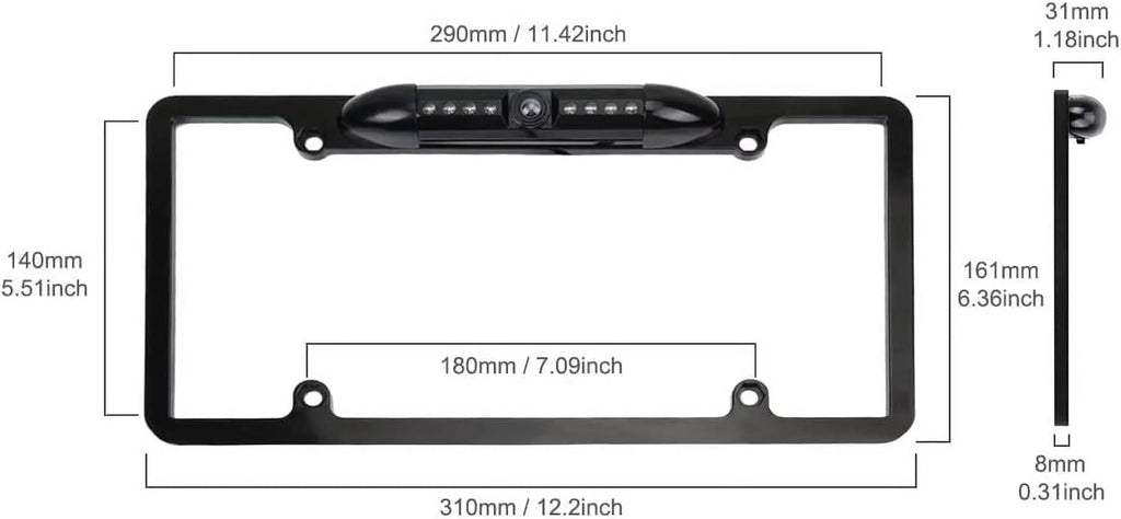 CAM108 Backup Camera License Plate HD Night Vision Rear View 170° Angle Liquidproof Compatible with Pioneer Car Radio DMH-100BT DMH-WT8600NEX DMH-160BT DMH1770NEX AVH-120BT AVH-210EX AVH-2550NEX