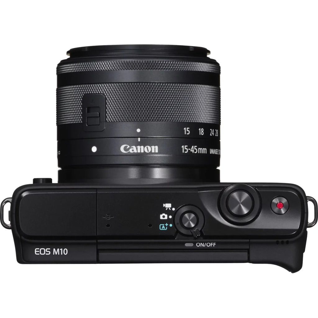 Canon EOS M10 18 Megapixel Mirrorless Camera with Lens; 0.59"; 1.77"; Black
