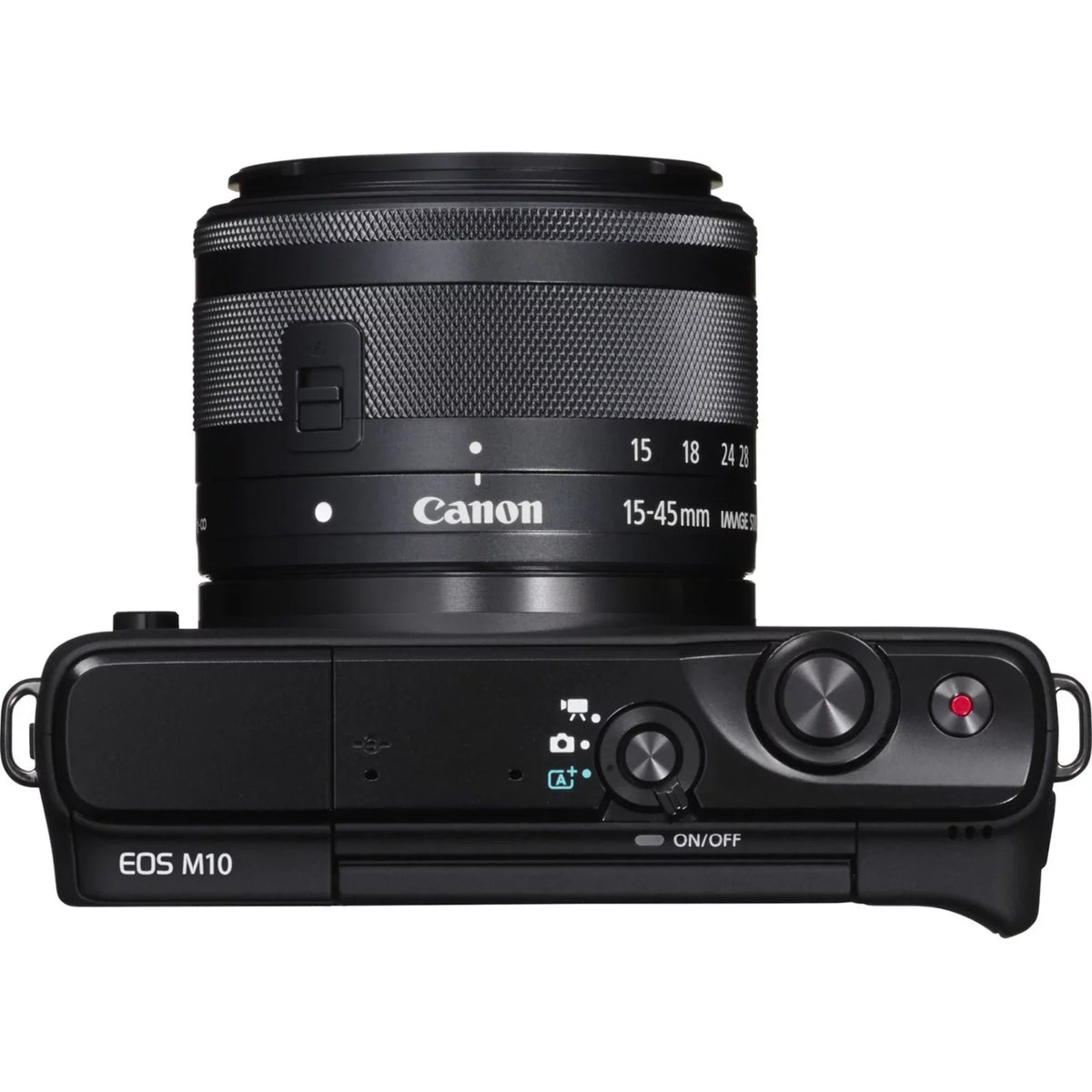 Canon EOS M10 18 Megapixel Mirrorless Camera with Lens; 0.59"; 1.77"; Black