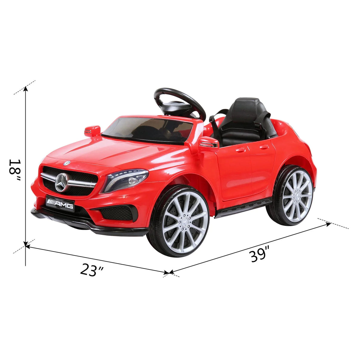 TOBBI 6V Licensed Mercedes Benz Kids Ride on Car W/ Remote Control Lights Music Age 3-6 Child; Red