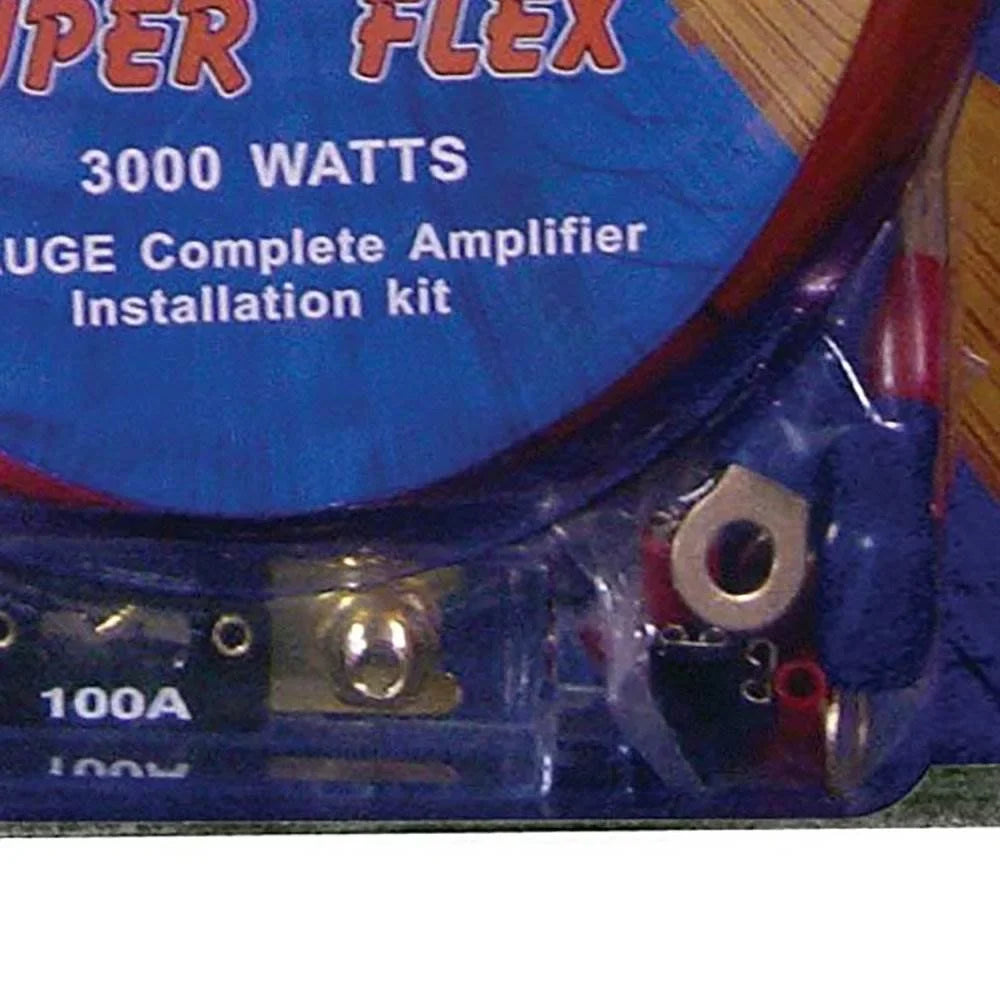QPower Super Flex 4-Gauge 3000-watt Car Audio Amplifier Wiring Kit; 2 Pack