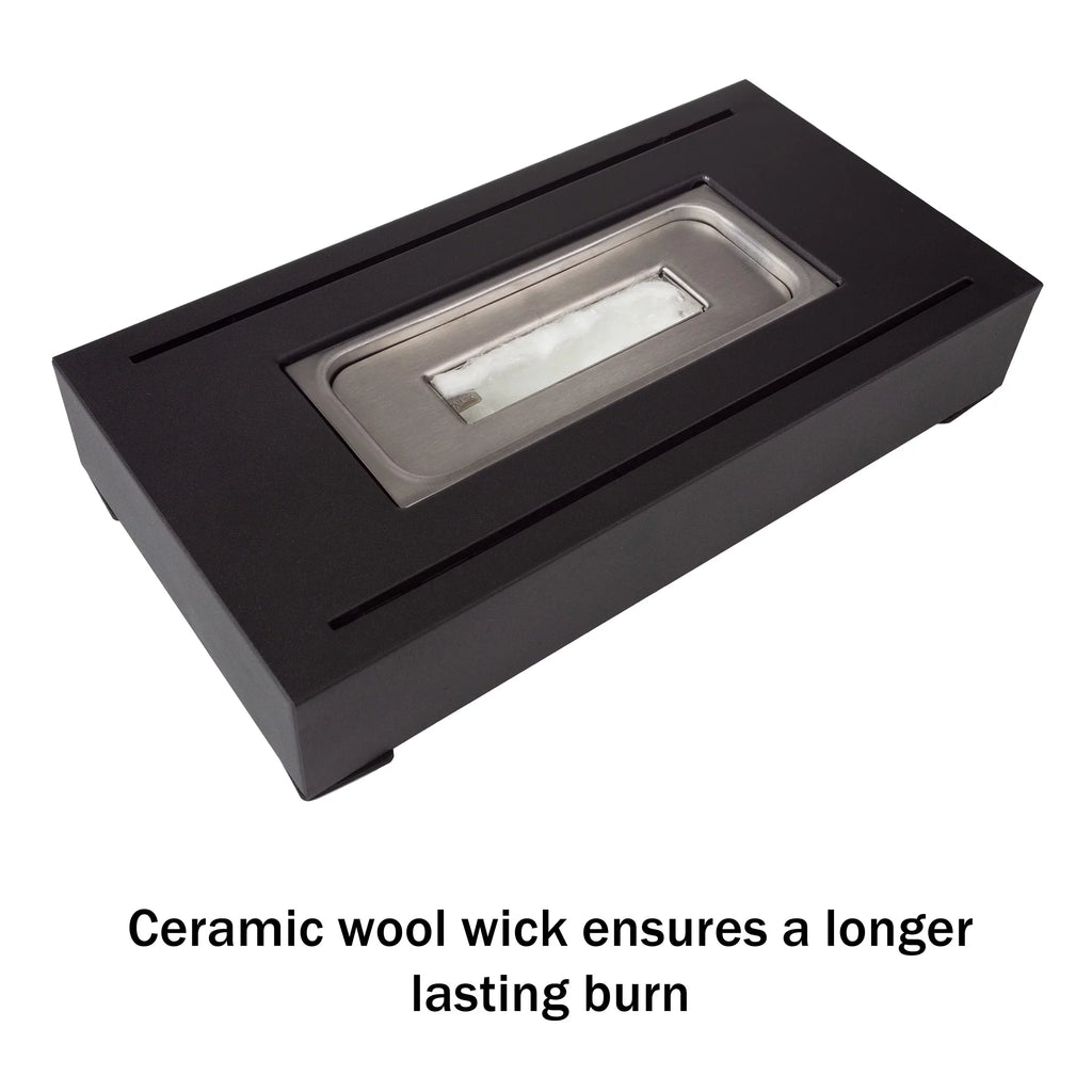 Northwest 2-Pack Rectangular Indoor or Outdoor Ventless Bio Ethanol Tabletop Fireplace; Black