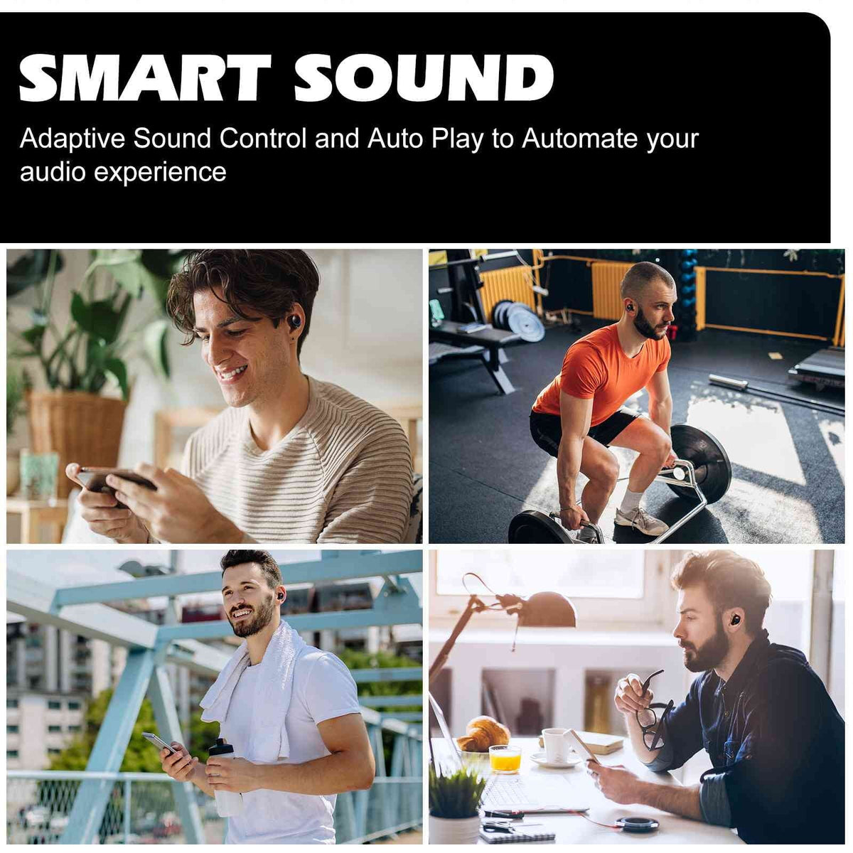 UrbanX True Wireless Bluetooth Earbuds + Charging Case; Black; Dual Connect; IPX5 Resistance; Bluetooth 5.2 Connection; Balanced; Bass Boost Compatible with Lenovo Tab3 8 Plus