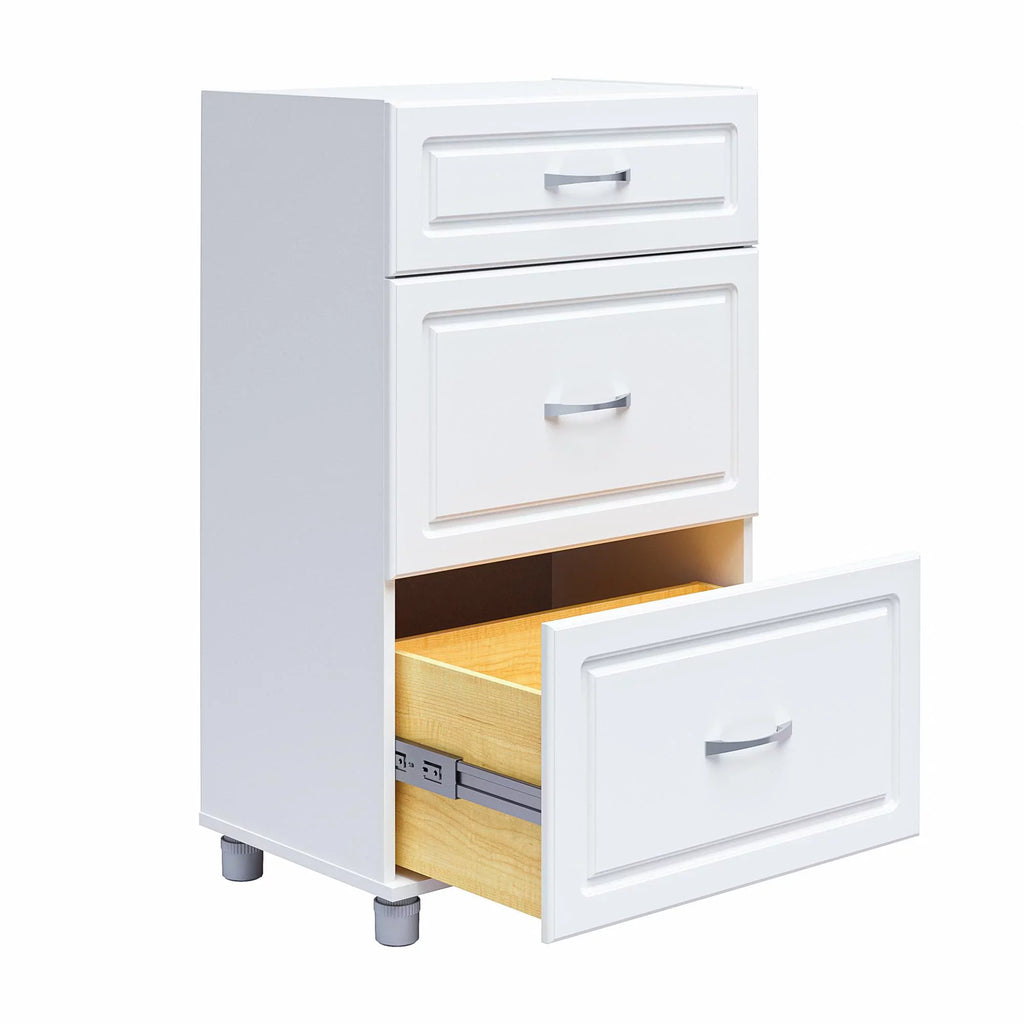 Systembuild Evolution Kendall 24" 3 Drawer Base Garage Storage Cabinet; White
