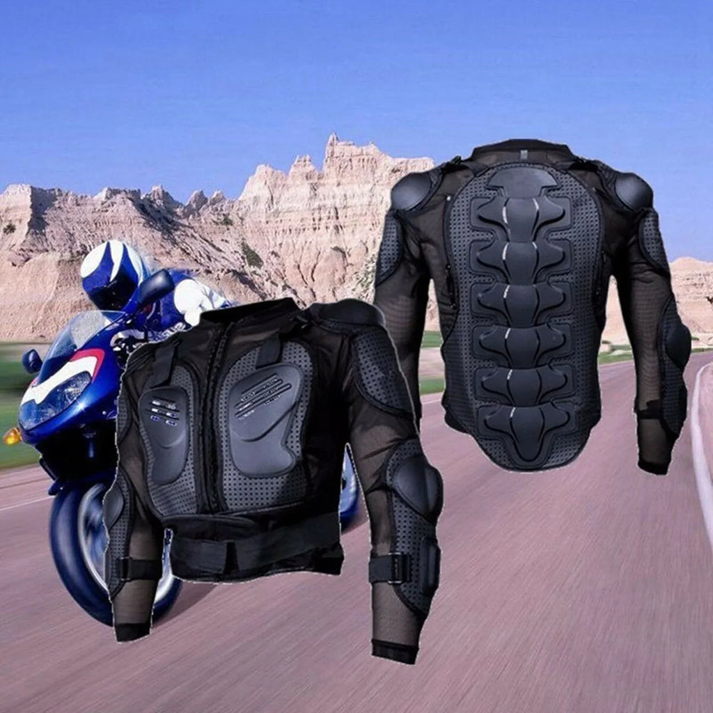 Comprehensive Motorcycle Riding Armor Jacket - Protects Spine; Shoulder; and Chest