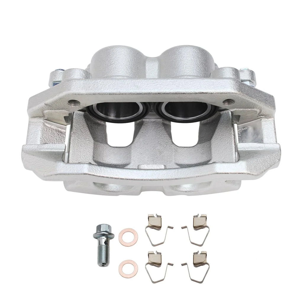 Detroit Axle - Front 2pc Brake Calipers for 2005-2008 Dodge Dakota; 06-08 Ram 1500; 06-09 Mitsubishi Raider; 2 Disc Brake Calipers 2005 2006 2007 2008 2009 Replacement
