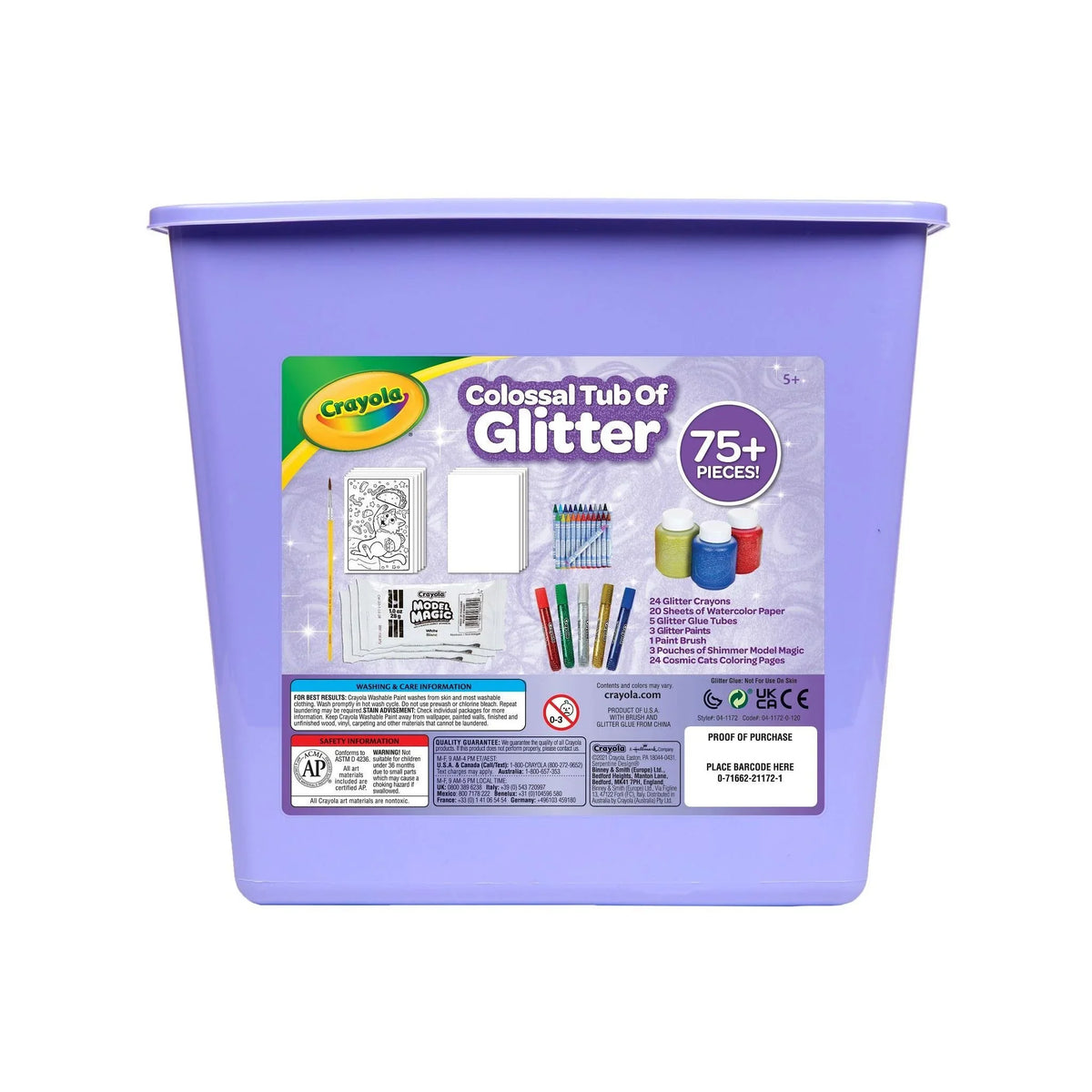 Crayola Glitter Arts and Crafts Kit; 80+ School Supplies; Glitter Toy; Creative Gift for Unisex Child
