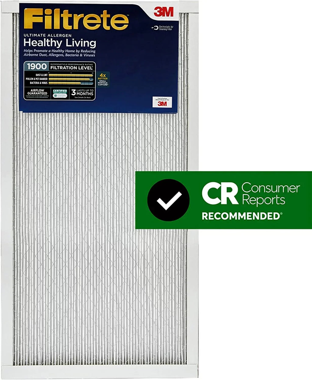 Filtrete 14x20x1; AC Furnace Air Filter; MPR 1900; Healthy Living Ultimate Allergen; 6-Pack (exact dimensions 13.81 x 19.81 x 0.78)