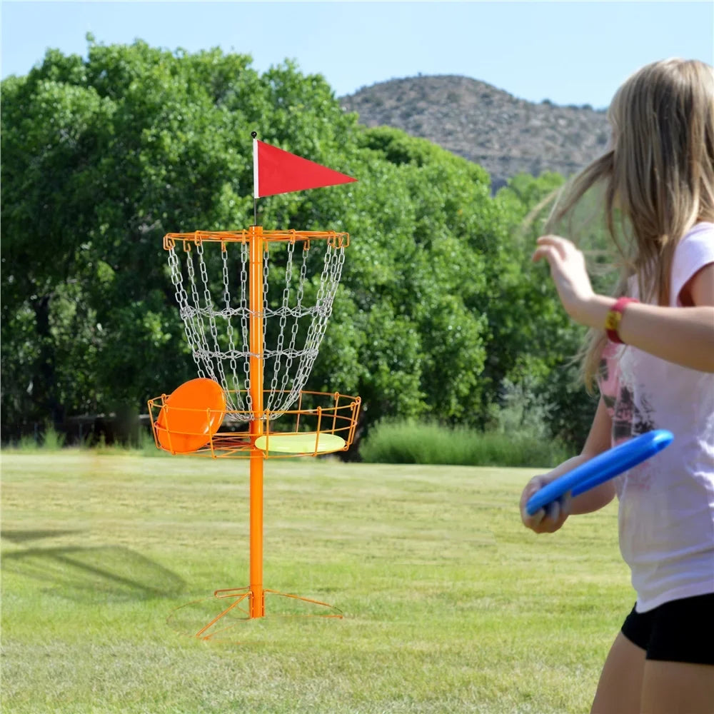 SmileMart 12-Chain Disc Golf Goal Target Practice; Orange