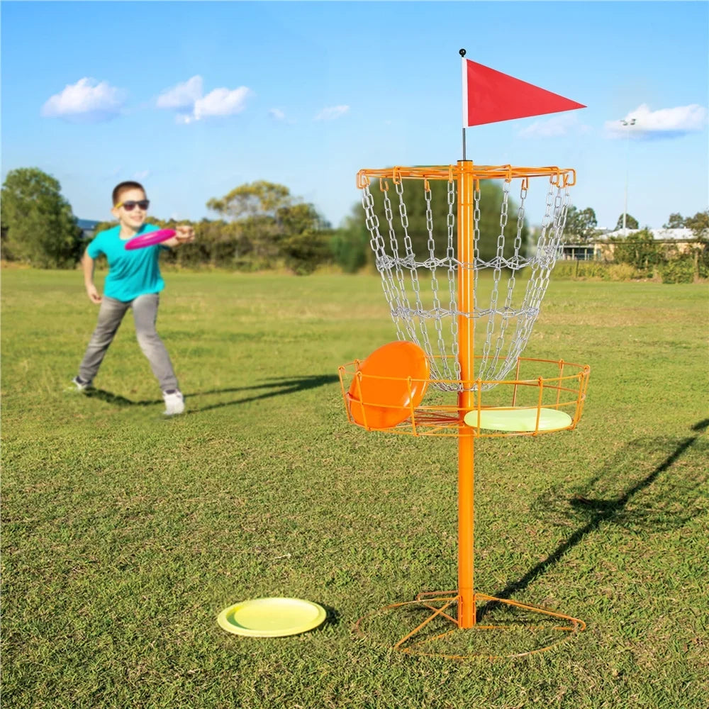 SmileMart 12-Chain Disc Golf Goal Target Practice; Orange
