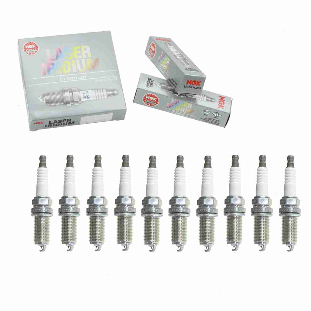 10 pc NGK 1637 Laser Iridium Spark Plugs for 22401-1A50A 4505 4703 9609 FR8MII33X IKH16TT PKH16TT Ignition Wire Secondary Fits select: 2007-2009 HYUNDAI SANTA FE; 2009 KIA BORREGO