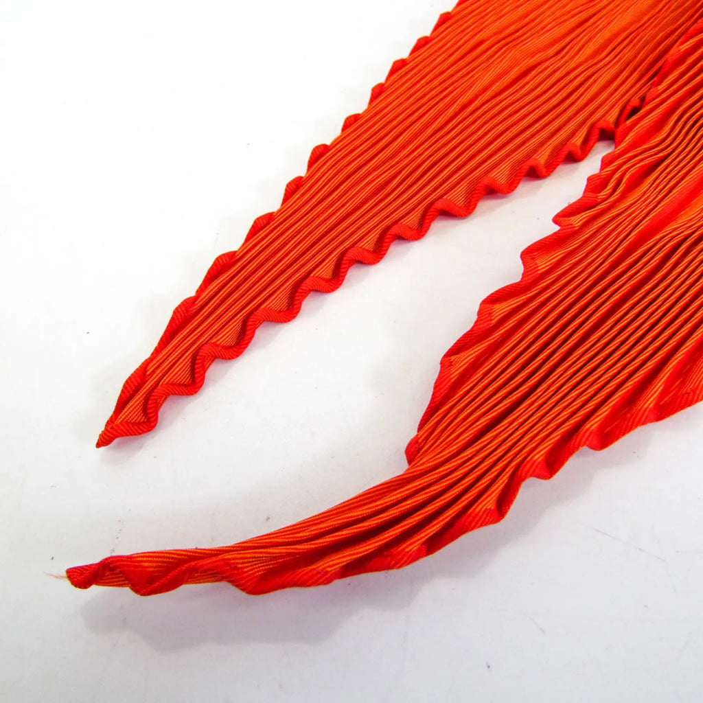 Hermes Pleats Women's Silk Scarf Orange (Good)