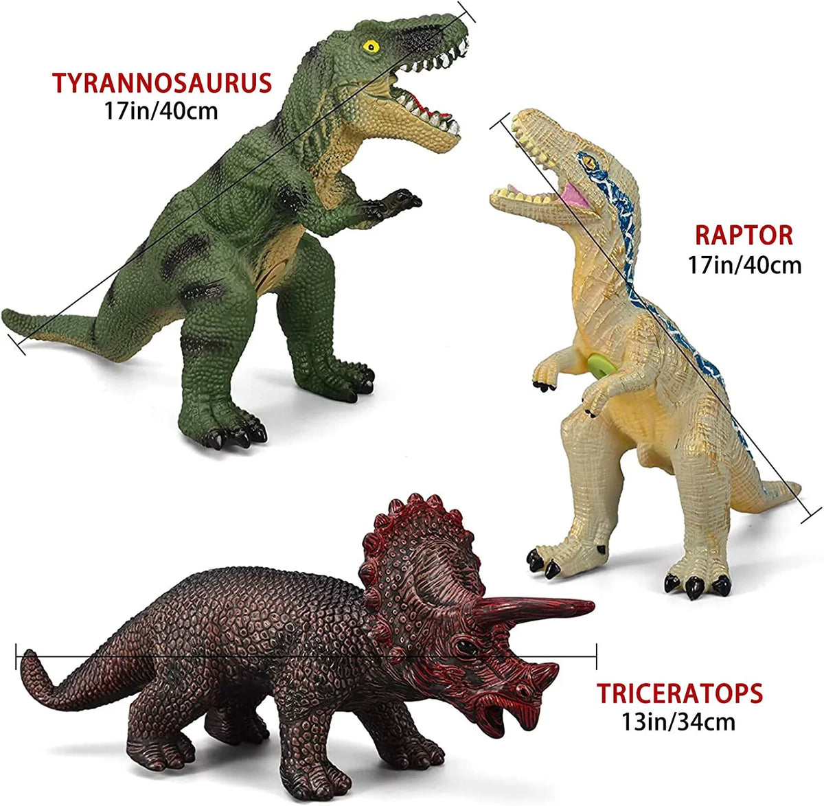 6 Piece Jumbo Dinosaur Toys for Kids and Toddlers; 13-17 footes Blue Velociraptor T-Rex; Large Soft Dinosaur Toys Set for Dinosaur Lovers - Perfect Dinosaur Party Favors; Birthday Gifts